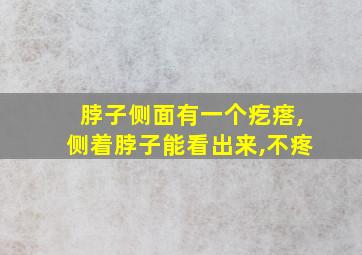 脖子侧面有一个疙瘩,侧着脖子能看出来,不疼