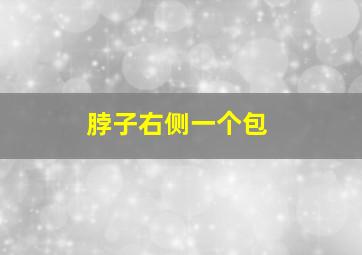 脖子右侧一个包