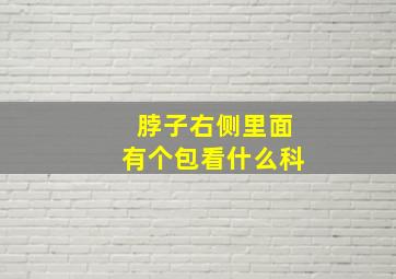 脖子右侧里面有个包看什么科