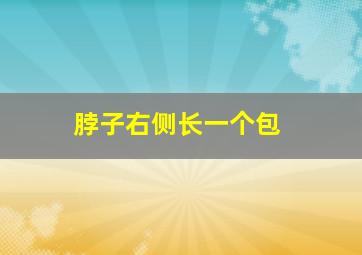 脖子右侧长一个包