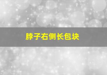 脖子右侧长包块