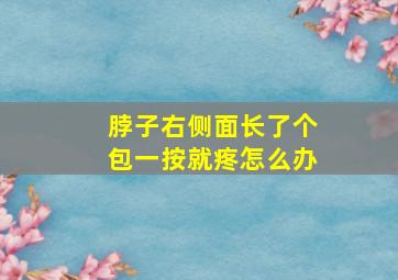 脖子右侧面长了个包一按就疼怎么办