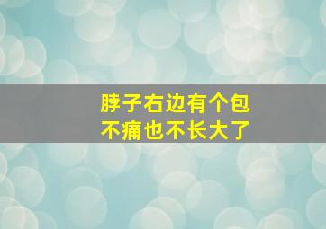 脖子右边有个包不痛也不长大了