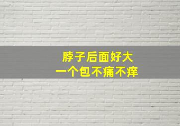 脖子后面好大一个包不痛不痒