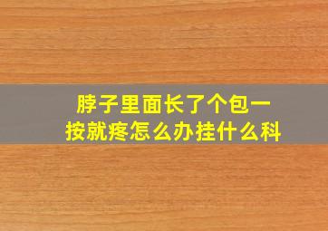 脖子里面长了个包一按就疼怎么办挂什么科