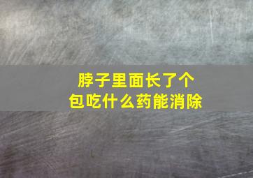 脖子里面长了个包吃什么药能消除