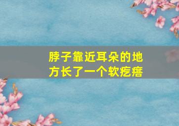 脖子靠近耳朵的地方长了一个软疙瘩