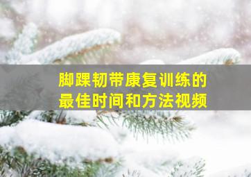 脚踝韧带康复训练的最佳时间和方法视频