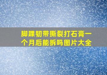 脚踝韧带撕裂打石膏一个月后能拆吗图片大全