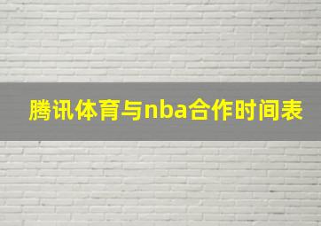 腾讯体育与nba合作时间表