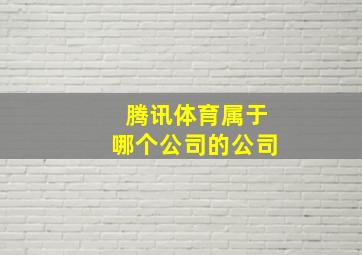 腾讯体育属于哪个公司的公司