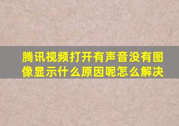 腾讯视频打开有声音没有图像显示什么原因呢怎么解决