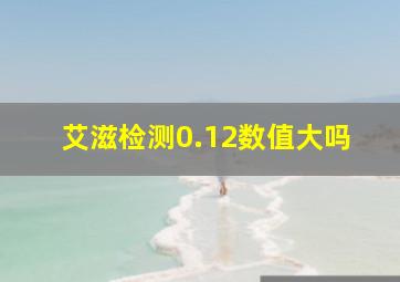 艾滋检测0.12数值大吗