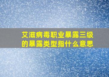 艾滋病毒职业暴露三级的暴露类型指什么意思