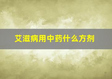 艾滋病用中药什么方剂