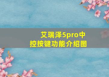 艾瑞泽5pro中控按键功能介绍图