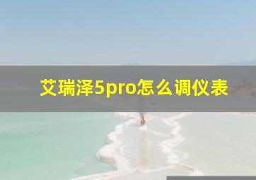 艾瑞泽5pro怎么调仪表