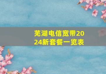 芜湖电信宽带2024新套餐一览表