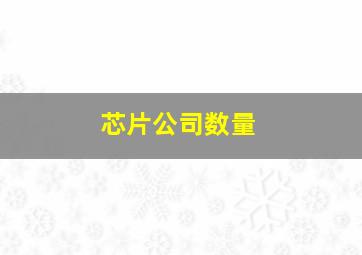 芯片公司数量