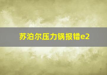 苏泊尔压力锅报错e2