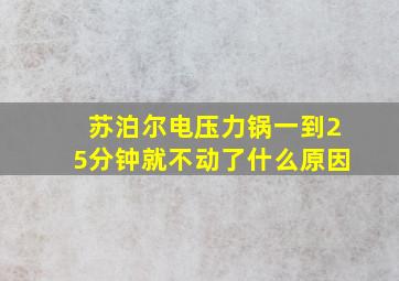 苏泊尔电压力锅一到25分钟就不动了什么原因