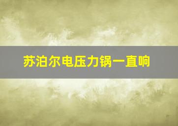 苏泊尔电压力锅一直响