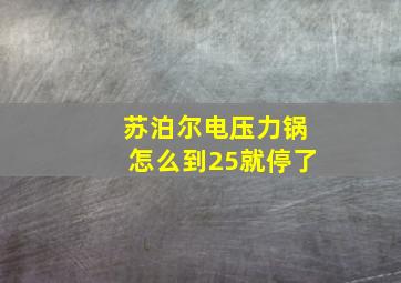 苏泊尔电压力锅怎么到25就停了