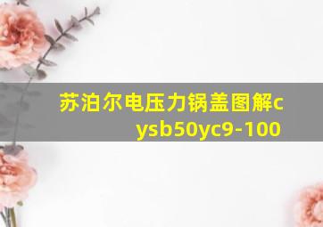 苏泊尔电压力锅盖图解cysb50yc9-100