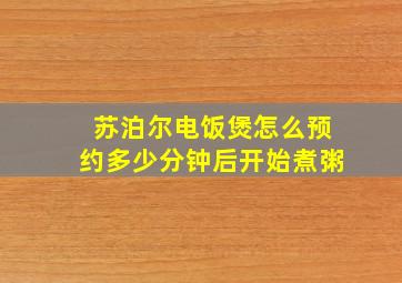 苏泊尔电饭煲怎么预约多少分钟后开始煮粥