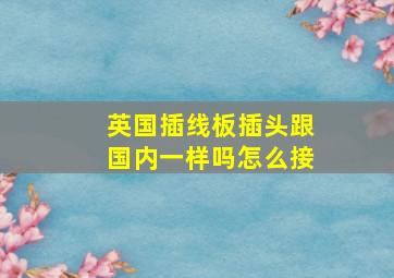 英国插线板插头跟国内一样吗怎么接