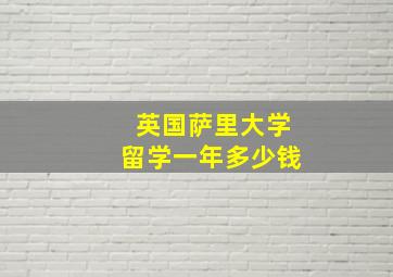 英国萨里大学留学一年多少钱