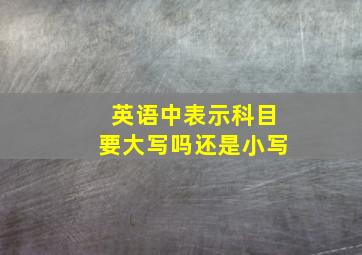 英语中表示科目要大写吗还是小写