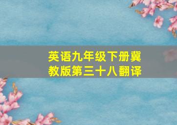 英语九年级下册冀教版第三十八翻译