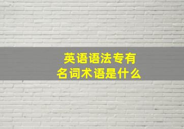 英语语法专有名词术语是什么