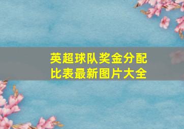 英超球队奖金分配比表最新图片大全