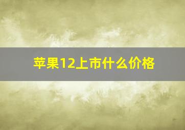 苹果12上市什么价格