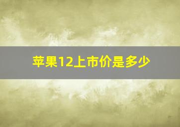 苹果12上市价是多少