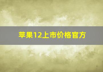 苹果12上市价格官方