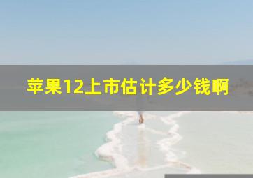 苹果12上市估计多少钱啊