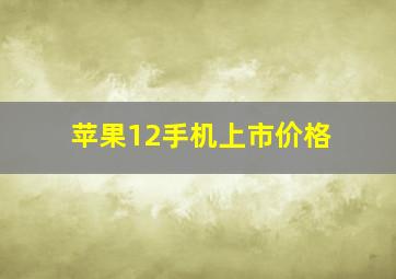 苹果12手机上市价格