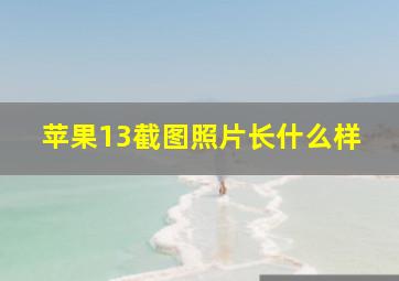 苹果13截图照片长什么样