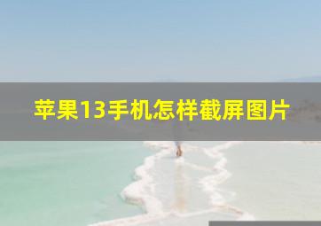 苹果13手机怎样截屏图片