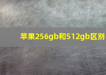 苹果256gb和512gb区别