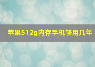 苹果512g内存手机够用几年