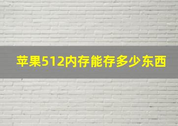 苹果512内存能存多少东西