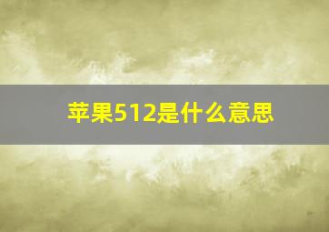 苹果512是什么意思