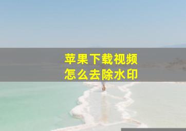 苹果下载视频怎么去除水印