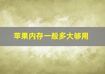 苹果内存一般多大够用