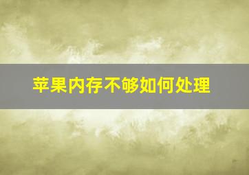 苹果内存不够如何处理