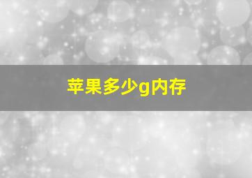 苹果多少g内存